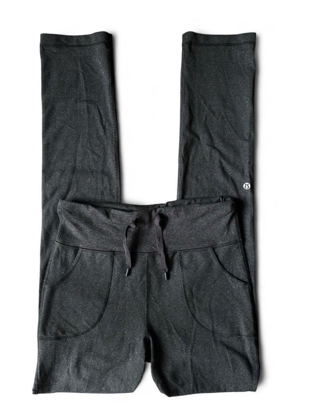 Lululemon Still Pant Heathered Black Space Dye Straight Leg Yoga Pants 8 Tall
